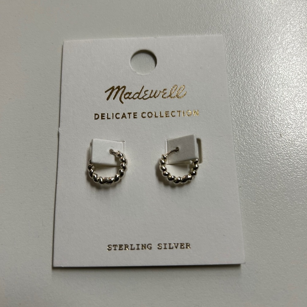 Demi-fine Puffed Huggie Hoop Earrings